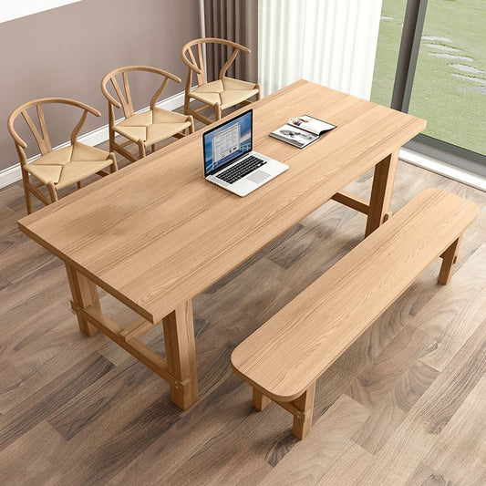 Contemporary Home Armless Chair Pine Wood Dining Side Chair in Natural