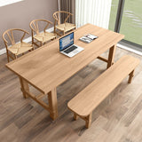 Contemporary Home Armless Chair Pine Wood Dining Side Chair in Natural