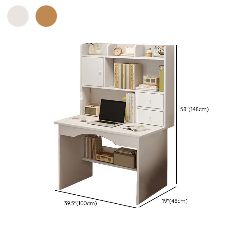 Escritorio de oficina de madera de estilo contemporáneo escritorio rectangular de tareas en blanco/natural