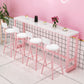 Stone Bar Dining Table Modern Rectangle Bar Table with Trestle Pedestal for Cafe Clearhalo 'Bar Furniture' 'Bar Tables' 'bar_tables' 'furn' 'furn_bar_tables' 'Furniture' 'furniture_bar_tables' 'Kitchen & Dining Furniture' 1200x1200_b6bc50f2-5186-4530-b091-7416e010653c