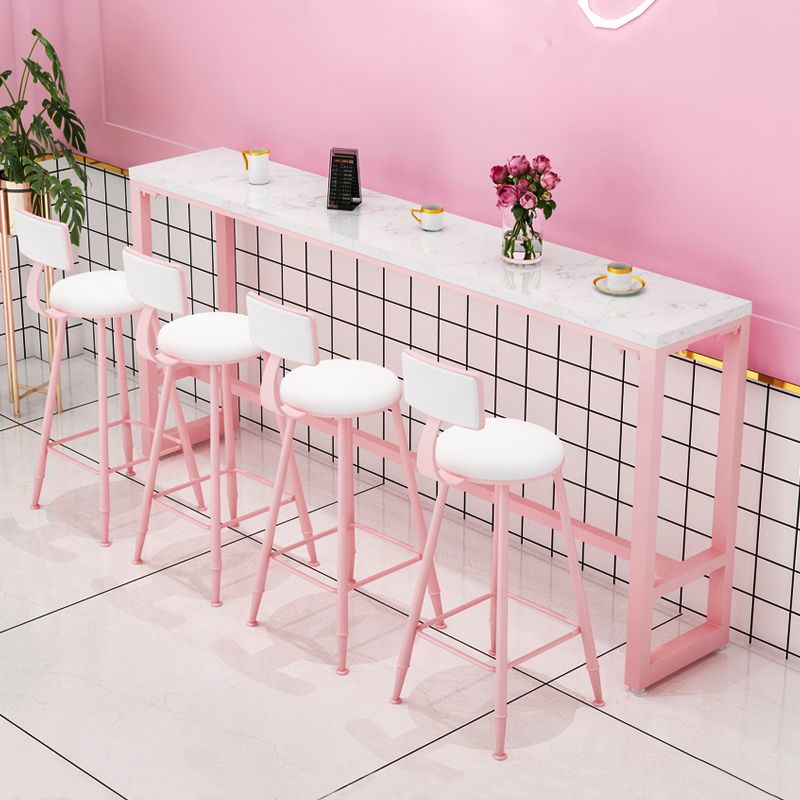 Stone Bar Dining Table Modern Rectangle Bar Table with Trestle Pedestal for Cafe Clearhalo 'Bar Furniture' 'Bar Tables' 'bar_tables' 'furn' 'furn_bar_tables' 'Furniture' 'furniture_bar_tables' 'Kitchen & Dining Furniture' 1200x1200_b6bc50f2-5186-4530-b091-7416e010653c