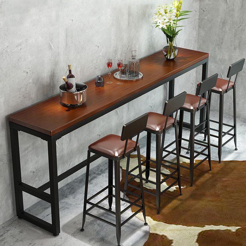 Trestle Base Dining Table Rectangle Brown Solid Wood Bar Table for Kitchen Living Room Clearhalo 'Bar Furniture' 'Bar Tables' 'bar_tables' 'furn' 'furn_bar_tables' 'Furniture' 'Kitchen & Dining Furniture' 1200x1200_b6bccfae-de8d-4789-9fd6-5ab7a2597461