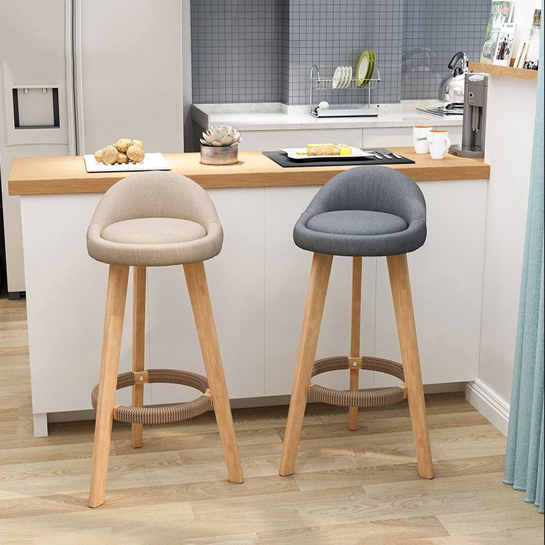 Scandinavian Home Solid Wood Bar Stool Matte Finish Footrest Stool Clearhalo 'Bar Furniture' 'Bar Stools' 'bar_stools' 'furn' 'furn_bar_stools' 'Furniture' 'furniture_bar_stools' 'Kitchen & Dining Furniture' 1200x1200_b6bced73-222d-4471-bf59-1f535181407a