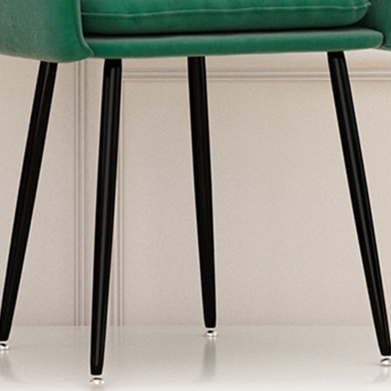 Glam Dining Arm Chair Solid Back Side Chair with 4 Metal Legs for Home Use Clearhalo ' kitchen&dining_furn' 'Dining Chairs' 'Dining Tables & Seating' 'dining_chair' 'furn' 'furn_dining_chair' 'Furniture' 'furniture_dining_chair' 'Kitchen & Dining Furniture' 'kitchen' 1200x1200_b6bda51d-d7e4-46b4-b9e6-6a1b12aa8be6