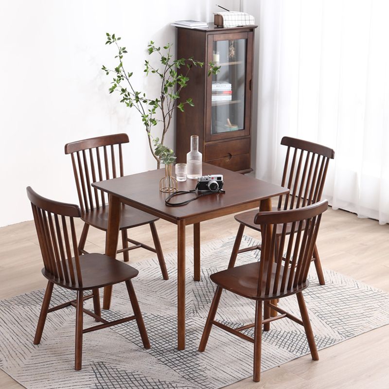 Square Shape Industrial Dining Table Wood Color Fixed Table with Rubberwood Solid Wood Clearhalo ' dining_table' 'Dining Tables & Seating' 'Dining Tables' 'furn' 'furn_dining_table' 'Furniture' 'furniture_dining_table' 'Kitchen & Dining Furniture' 'kitchen&dining_furn' 'kitchen' 'kitchen_dining_table' 1200x1200_b6bdded2-7adf-46c9-8101-6aea995bd54d