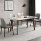 Mesa de comedor Mid-Century para el hogar Mesa con tapa de piedra y estructura de madera