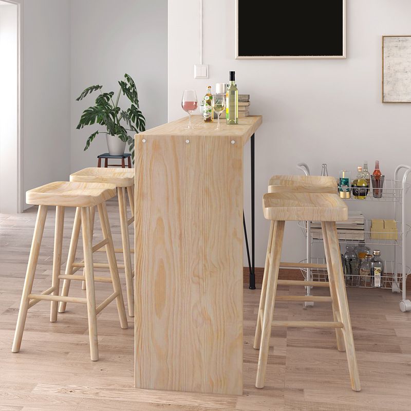 Modern Bar Table Set 1/2/5 Pieces Wooden Bar Table with High Wood Stools Clearhalo 'Bar Furniture' 'furn' 'furn_home_bar_bar_sets' 'Furniture' 'Home Bars & Bar Sets' 'home_bar_bar_sets' 'Kitchen & Dining Furniture' 1200x1200_b6be4e38-1a7d-4a4c-bde6-188f500754e4