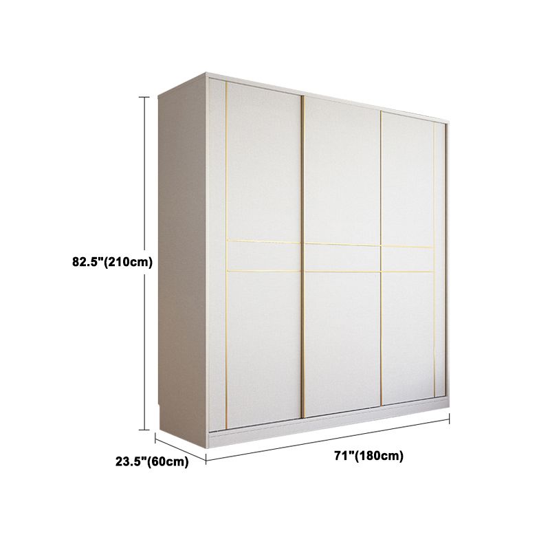 White Modern Style Wardrobe Cabinet Engineered Wood Wardrobe with Clothing Rod Clearhalo 'Armoires & Wardrobes' 'armoires_wardrobes' 'Bedroom Furniture' 'furn' 'furn_armoires_wardrobes' 'Furniture' 1200x1200_b6bf8742-491d-42bf-87c9-85c63d52d176