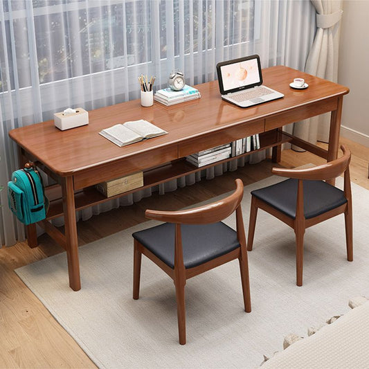 3つの引き出しソリッドウッドライティングデスクモダン23.62 "幅の長方形のオフィスデスク