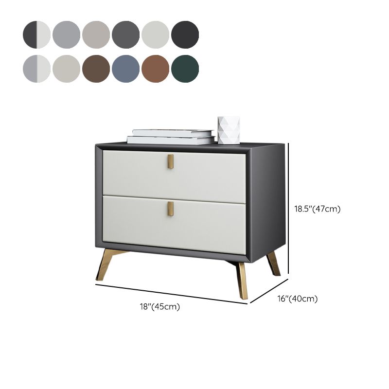 Zeitgenössischer Betten Nachttisch Leder am Nachtschrank mit Schubladen