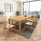 Table du site de salle à manger en bois massif moderne Rectangle Table à manger de base de traîneau en naturel