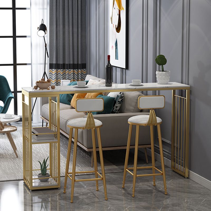 Rectangle Pub Table Glam Style Bar Height Bar Table for Breakroom Clearhalo 'Bar Furniture' 'Bar Tables' 'bar_tables' 'furn' 'furn_bar_tables' 'Furniture' 'Kitchen & Dining Furniture' 1200x1200_b6c4971a-1b75-48a6-963b-43d097ee5396