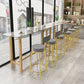 Glam Natural Wood Bar Table Faux Marble Rectangle Top 41.3"H Bistro Table Clearhalo 'Bar Furniture' 'Bar Tables' 'bar_tables' 'furn' 'furn_bar_tables' 'Furniture' 'furniture_bar_tables' 'Kitchen & Dining Furniture' 'kitchen&dining_furn' 'kitchen' 1200x1200_b6c5d7b5-5c36-4632-b19b-3db03389cd75