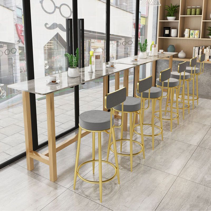 Glam Natural Wood Bar Table Faux Marble Rectangle Top 41.3"H Bistro Table Clearhalo 'Bar Furniture' 'Bar Tables' 'bar_tables' 'furn' 'furn_bar_tables' 'Furniture' 'furniture_bar_tables' 'Kitchen & Dining Furniture' 'kitchen&dining_furn' 'kitchen' 1200x1200_b6c5d7b5-5c36-4632-b19b-3db03389cd75