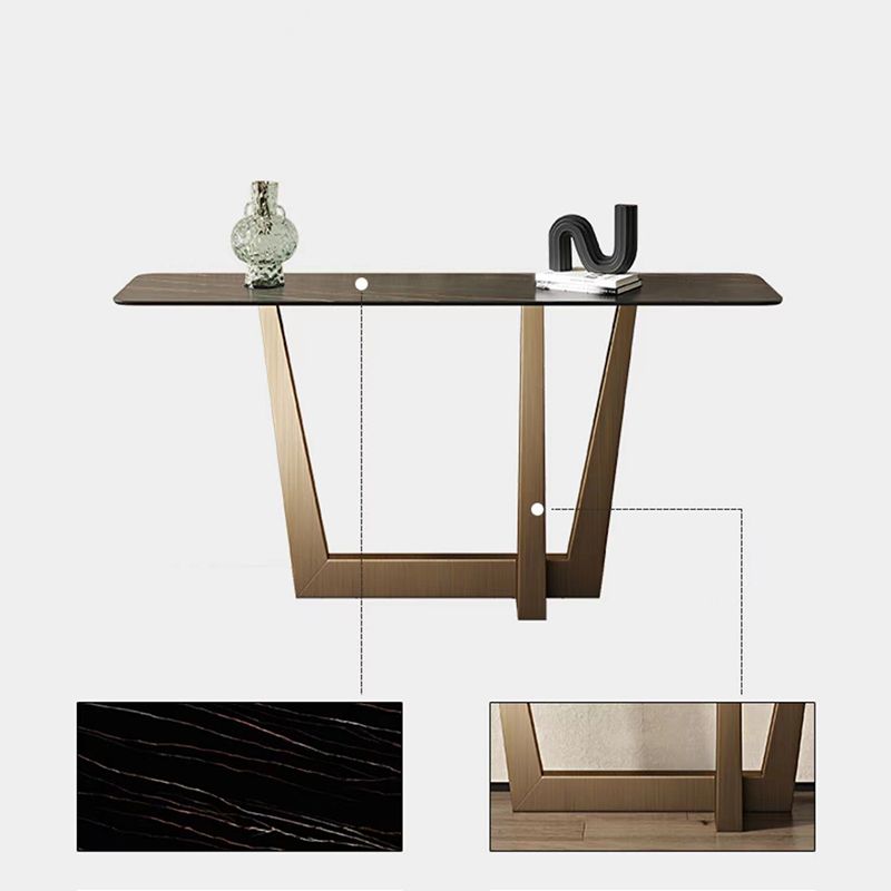 Moderno tavolo da console da 15,75 "W tavolo accento rettangolo di pietra per Hall