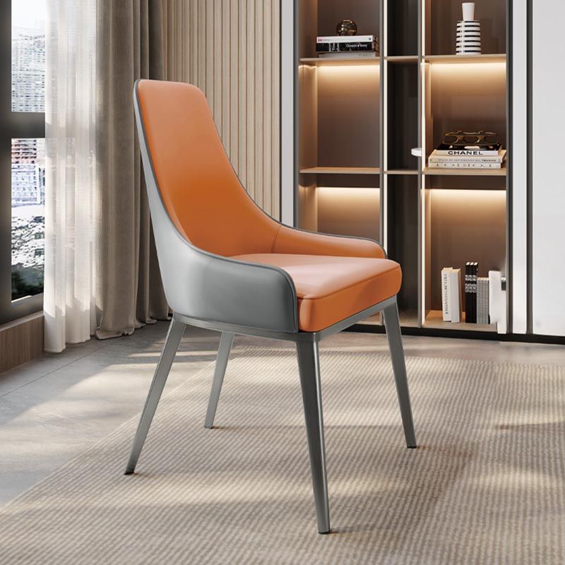 Silla de cuero de imitación tapizada silla de comedor contemporánea
