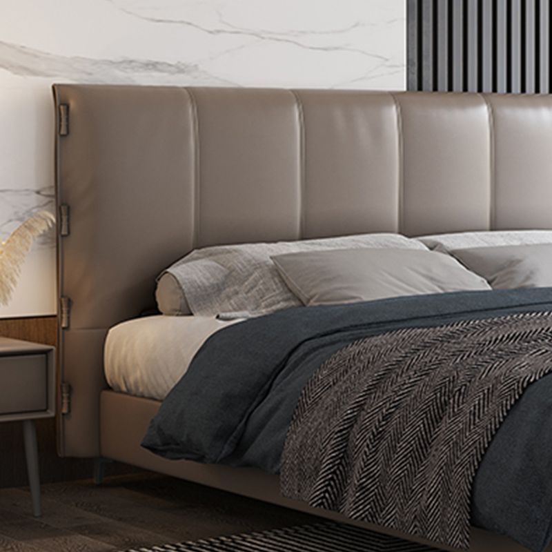 Wood and Upholstered Standard Bed Contemporary Panel Bed, 47" Tall Clearhalo 'Bedroom Furniture' 'Beds' 'furn' 'furn_beds' 'Furniture' 1200x1200_b6c7afe5-bcb2-468a-8566-470a36cf1cb3