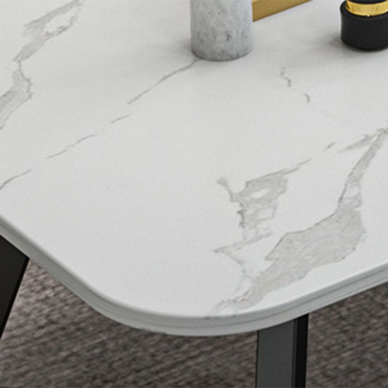 Geometrischer Steinkaffeetisch in Weiß von 17,7 "/19.7" hoch