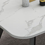 Geometrischer Steinkaffeetisch in Weiß von 17,7 "/19.7" hoch