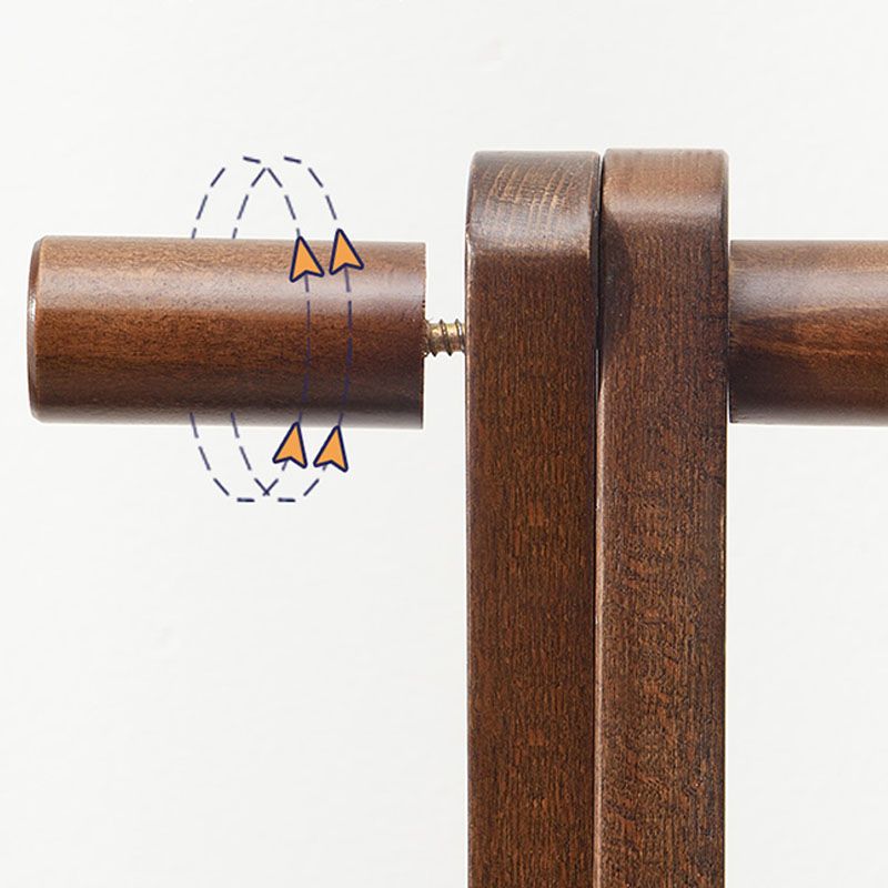 Rack de manteau de style moderne en bois massif en bois de manteau autoportant avec étagère