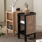 15" Wide Side Table 4 Legs Solid Wood Accent Side Table with Storage