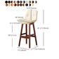 Tabouret de bar en cuir scandinave 27,95 '' tabouret à basse arrière bas
