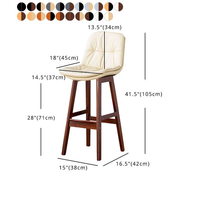 Tabouret de bar en cuir scandinave 27,95 '' tabouret à basse arrière bas