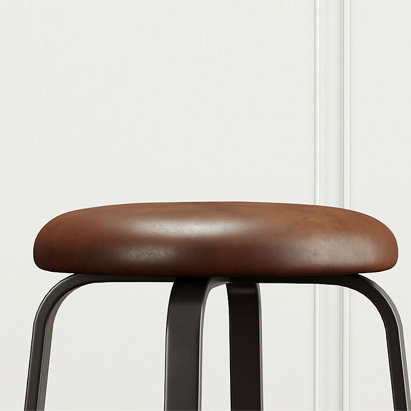 Modern Style Bar-stool Round Seat Barstool with Footrest and Metal Base Clearhalo 'Bar Furniture' 'Bar Stools' 'bar_stools' 'furn' 'furn_bar_stools' 'furniture_bar_stools' 'Kitchen & Dining Furniture' 'kitchen&dining_furn' 'kitchen' 'kitchen_furn' Furniture' 1200x1200_b6c93515-db2f-4dad-83df-7a433ddba590