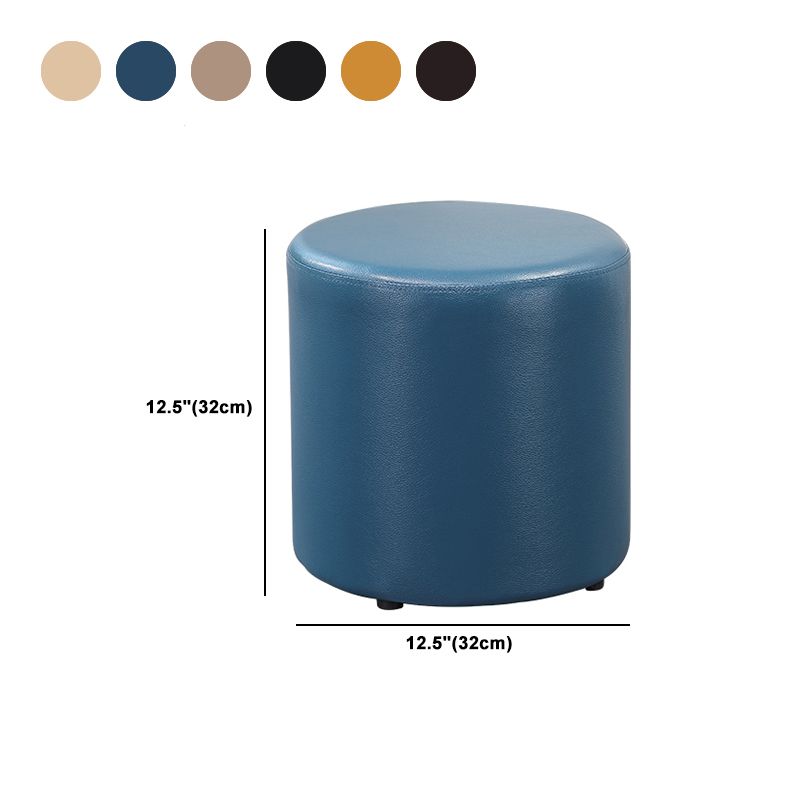 Minimalistische runde Fußschemel -Osmanen Feste Farbe Echtes Leder Ottoman