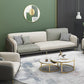 Living Room Faux Leather Sofa Modern Green and White Couch with Brass Legs Clearhalo 'furn' 'furn_sofas' 'Furniture' 'furniture_sofas' 'Living Room Furniture' 'Sofa' 'sofas' 1200x1200_b6ca7f05-315c-45a8-aea8-902a1cfad678
