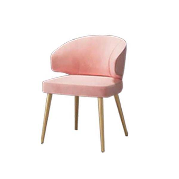 Silla de brazo de ala de silla lateral de estilo glamour de tela con patas doradas