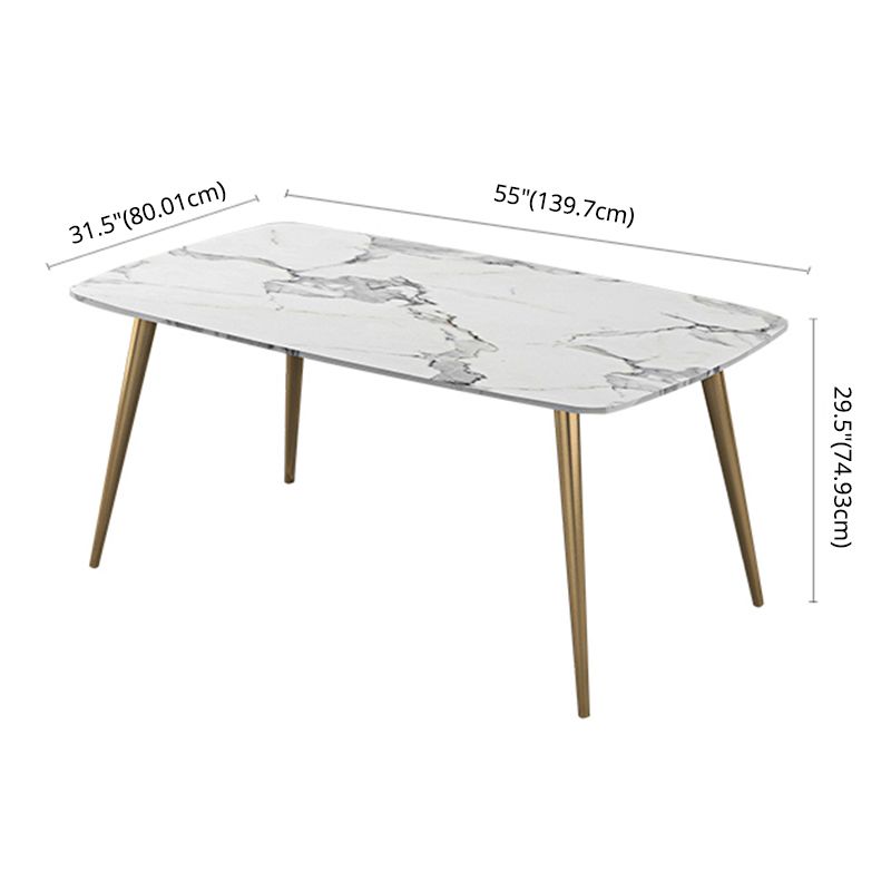 Sintered Stone Scandinavian Dining Room Set with Rectangle Table and Metal Base Dining Set Clearhalo 'Dining Room Sets' 'Dining Tables & Seating' 'dining_room_set' 'furn' 'furn_dining_room_set' 'Furniture' 'furniture_dining_room_set' 'Kitchen & Dining Furniture' 'kitchen&dining_furn' 'kitchen' 1200x1200_b6caa9fb-72cc-4059-97ff-c8ee331e50bf