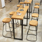 Modern Armless Backless Counter Stool Iron Cafe Bar Stool with Wooden Seat and Pedal Clearhalo 'Bar Furniture' 'Bar Stools' 'bar_stools' 'furn' 'furn_bar_stools' 'Furniture' 'furniture_bar_stools' 'Kitchen & Dining Furniture' 1200x1200_b6cad7f8-ad70-4268-9d89-3595ec7bb494