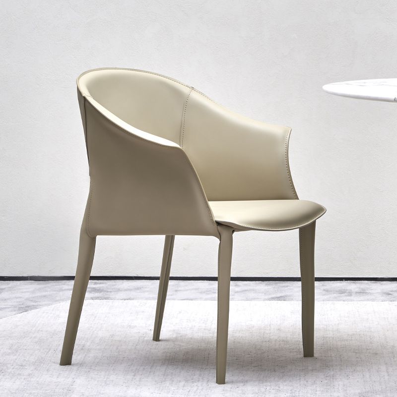 Faux Leather Dining Arm Chair Upholstered Dining Accent Chair