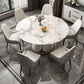 Metal Dining Table Extendable Pedestal Dining Table for Kitchen