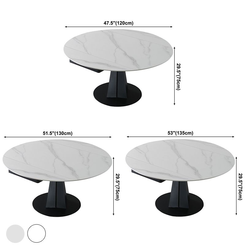 Contemporary Round Dining Table Sintered Stone Dining Table with Pedestal Base Clearhalo ' dining_table' 'Dining Tables & Seating' 'Dining Tables' 'furn' 'furn_dining_table' 'Furniture' 'furniture_dining_table' 'Kitchen & Dining Furniture' 'kitchen&dining_furn' 'kitchen' 'kitchen_dining_table' 1200x1200_b6cea54a-08fb-452c-acb1-6fbd6d232f14