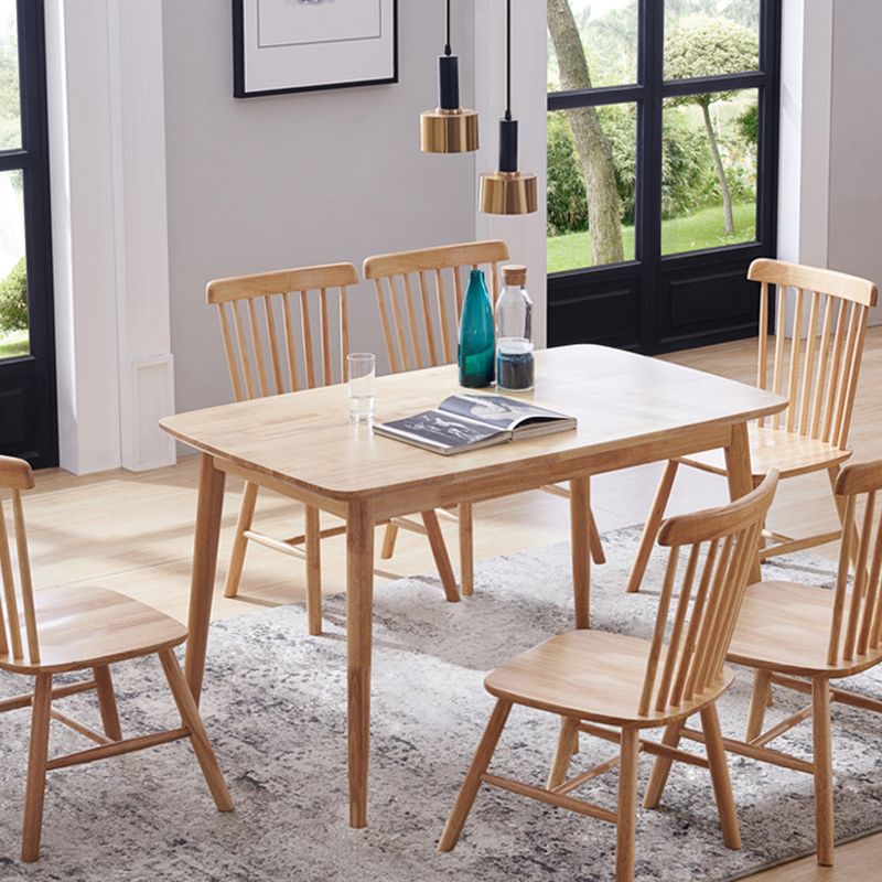 Rubberwood Solid Wood Dining Table 4 Legs Base Wood Table for Kitchen Clearhalo ' dining_table' 'Dining Tables & Seating' 'Dining Tables' 'furn' 'furn_dining_table' 'Furniture' 'furniture_dining_table' 'Kitchen & Dining Furniture' 'kitchen&dining_furn' 'kitchen' 'kitchen_dining_table' 1200x1200_b6cfad54-ec30-48ff-8a11-0bc5de111b88