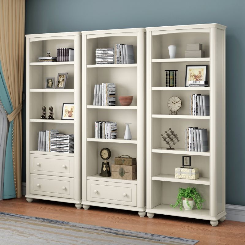Wood Standard Bookshelf White Contemporary Bookcase with Shelves Clearhalo 'Bookcases' 'furn' 'furn_bookcases' 'Furniture' 'Office Furniture' 1200x1200_b6cfff24-082a-40c1-9384-352c9e6887ac