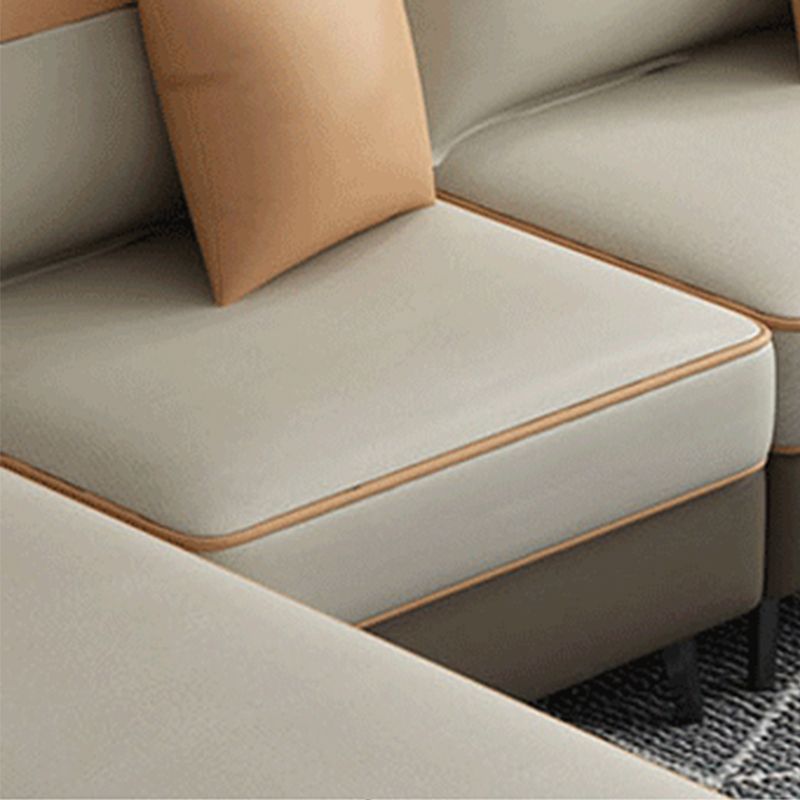 Modern 29,52 "H Faux Leder ausgestattetem Armsofa & Chaise für Wohnzimmer