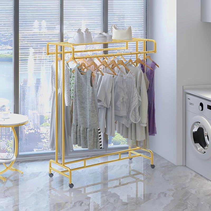 Industriële stijl kapsel rek metallic vrijstaand cut -rack met universeel wiel