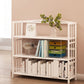 White Simple Open Back Bookshelf Adjustable Bookcase for Office