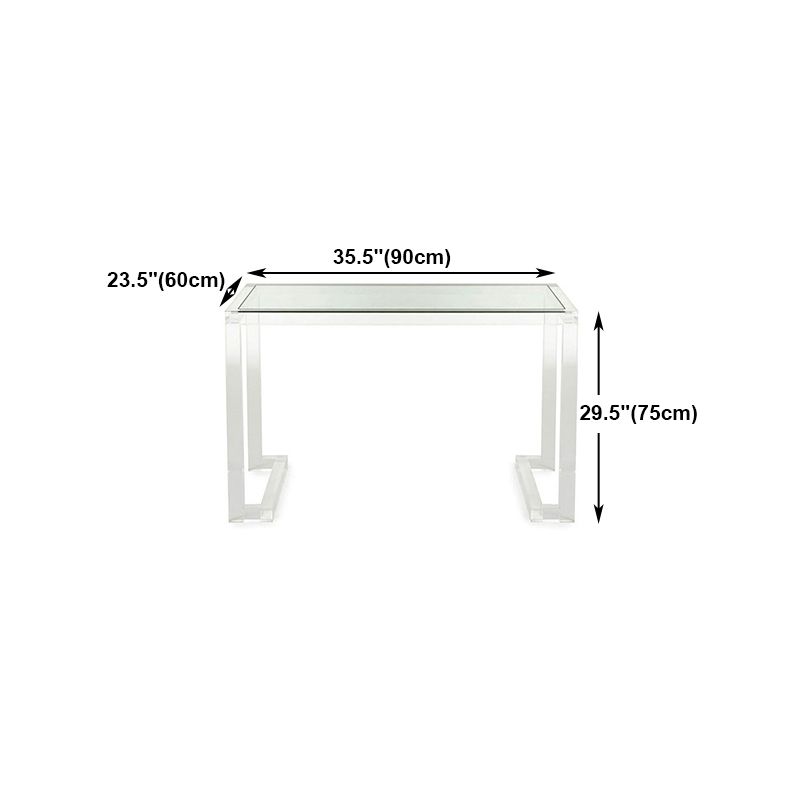 Modern Rectangular Bedroom Desk Glass Top Office Desk Home Writing Desk Clearhalo 'furn' 'furn_office_desk' 'Furniture' 'Office Desks' 'Office Furniture' 'office_desk' 1200x1200_b6d65a68-7578-4601-b837-44a129b3c5a2