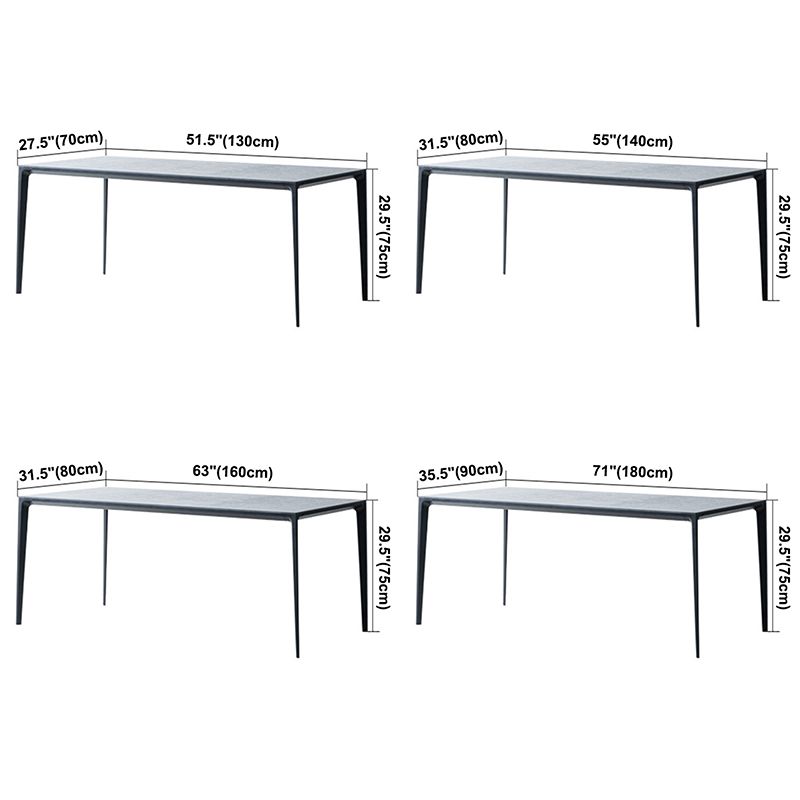 Modern Style Home Rectangular Sintered Stone Dining Table 4 Legs Table in Grey Clearhalo ' dining_table' 'Dining Tables & Seating' 'Dining Tables' 'furn' 'furn_dining_table' 'Furniture' 'furniture_dining_table' 'Kitchen & Dining Furniture' 'kitchen&dining_furn' 'kitchen' 'kitchen_dining_table' 1200x1200_b6d8a699-9c89-4b74-b255-5f410ea5b6a0