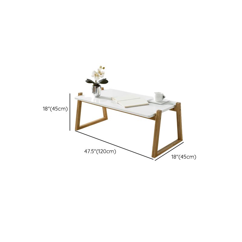 Mesa de centro rectangular contemporánea con tapa, mesa de cóctel con trineo de madera