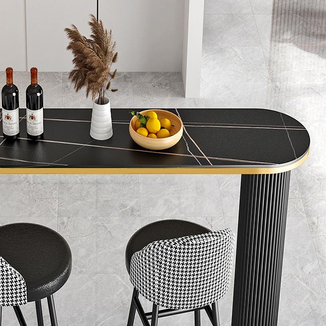 Industrial Bar Table Stone Top Pub Table with Iron Base for Dining Room Clearhalo 'Bar Furniture' 'Bar Tables' 'bar_tables' 'furn' 'furn_bar_tables' 'Furniture' 'furniture_bar_tables' 'Kitchen & Dining Furniture' 'kitchen&dining_furn' 'kitchen' 1200x1200_b6da4ac2-0f46-4bd0-a980-ff5413ca1d5e