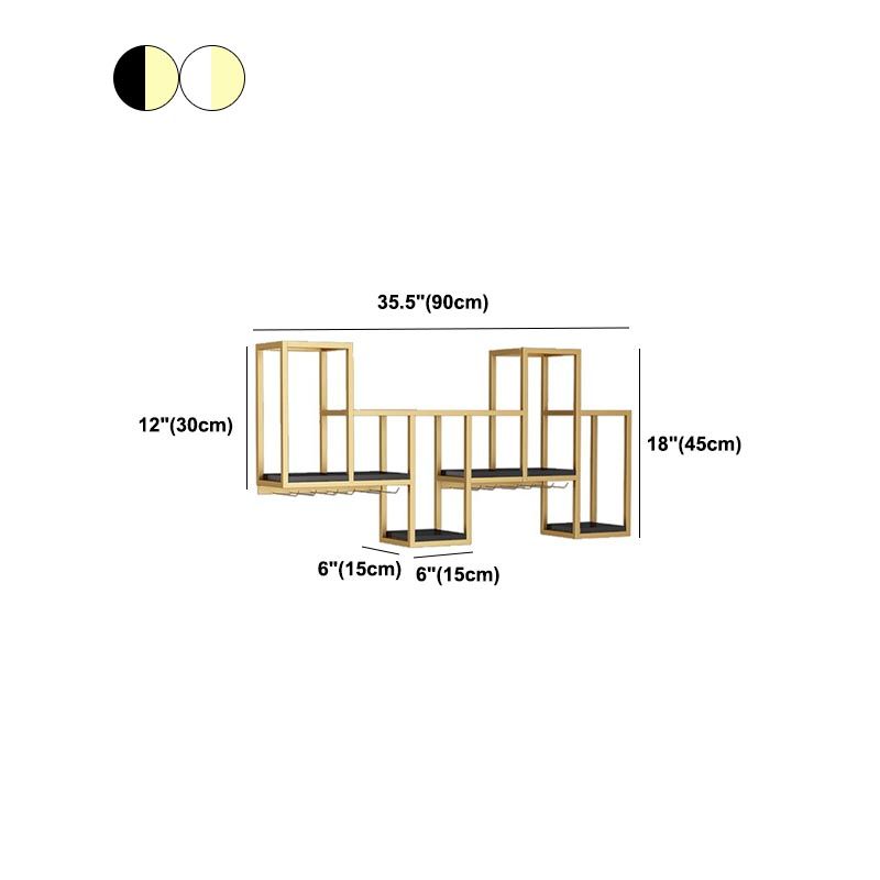 Metalen wand gemonteerd wijnrek 7,8 "W wijnrek met stengelladerhouder