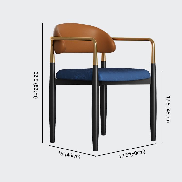 Contemporary Metal Dining Room ArmChairs Open Back Dining Side Chair for Home Use Clearhalo ' kitchen&dining_furn' 'Dining Chairs' 'Dining Tables & Seating' 'dining_chair' 'furn' 'furn_dining_chair' 'Furniture' 'furniture_dining_chair' 'Kitchen & Dining Furniture' 'kitchen' 1200x1200_b6dda2d1-dfd4-4578-9899-3a9631998b16