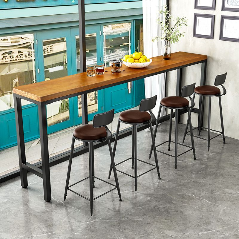 Tavolo da bar in legno in legno marrone chiaro tavolo da pub in metallo industriale