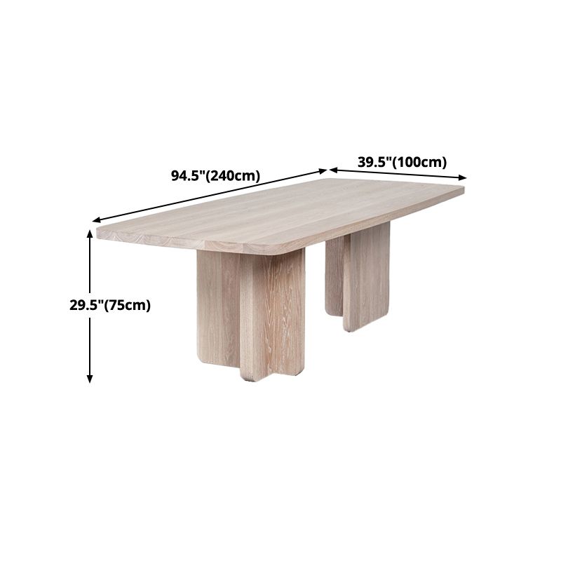 Contemporary Rectangle Table Solid Wood Top Dining Table for Home Clearhalo ' dining_table' 'Dining Tables & Seating' 'Dining Tables' 'furn' 'furn_dining_table' 'Furniture' 'furniture_dining_table' 'Kitchen & Dining Furniture' 'kitchen&dining_furn' 'kitchen' 'kitchen_dining_table' 1200x1200_b6df2746-bb4c-49e4-b6a8-e43deae32307