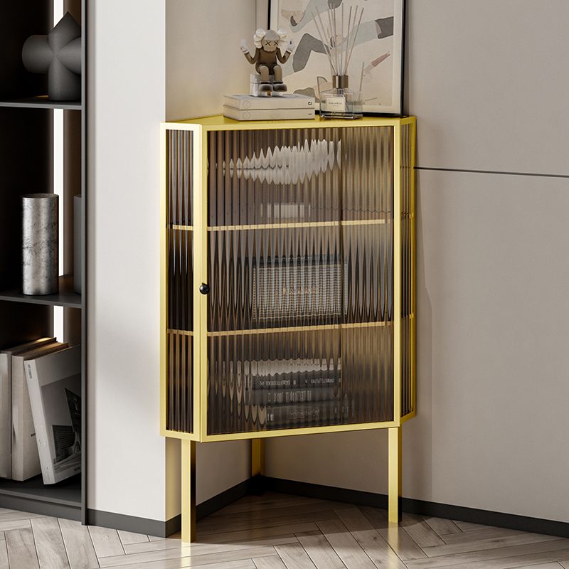 Living Room Metal Buffet Stand 39.5 "H moderno mobile vetro Server buffet